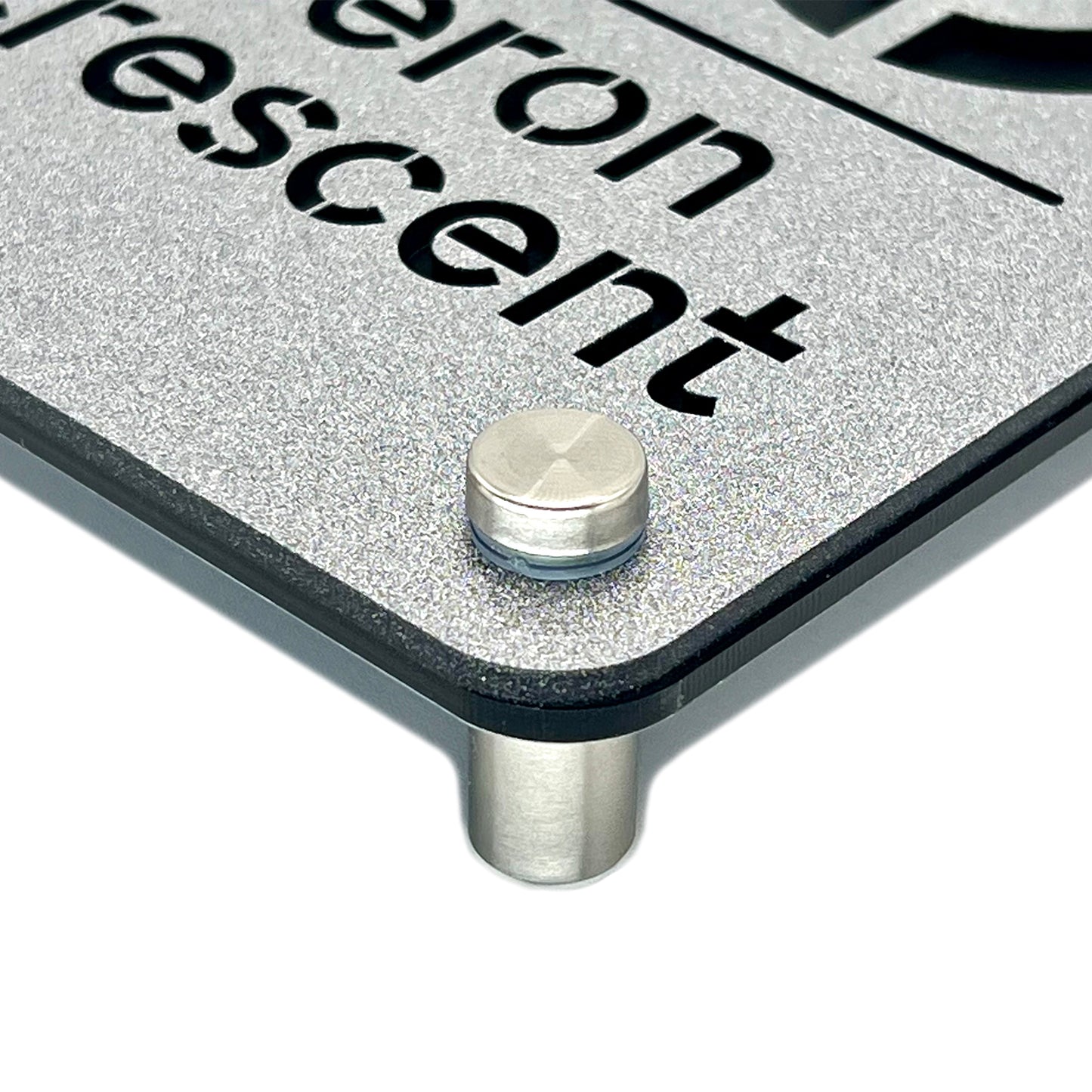Silver Sparkle Door Sign with Silver Effect Stand Offs