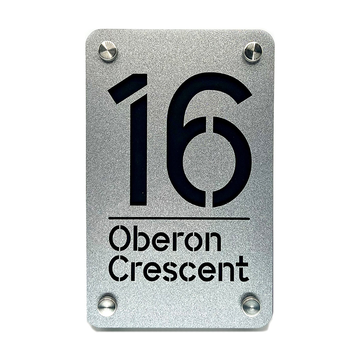 Silver Sparkle Door Sign with Silver Effect Stand Offs