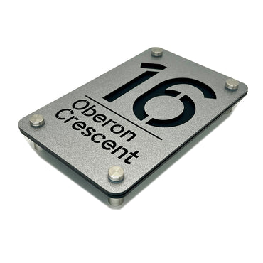 Silver Sparkle Door Sign with Silver Effect Stand Offs