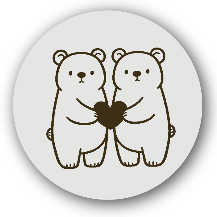 Bears Holding Heart Cute - Fridge Magnet