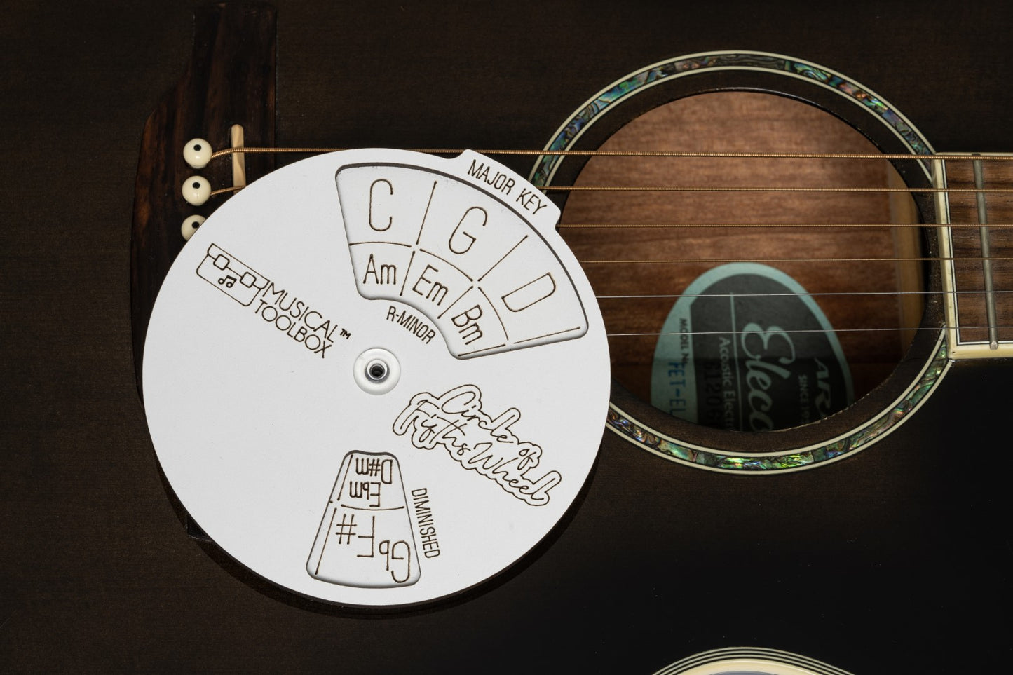 Circle of Fifths Wooden Wheel and Musical Educational Tool. Chord Wheel for Songwriters, Teachers and Musicians. Circle of 5ths Rugged and Functional for all ages.