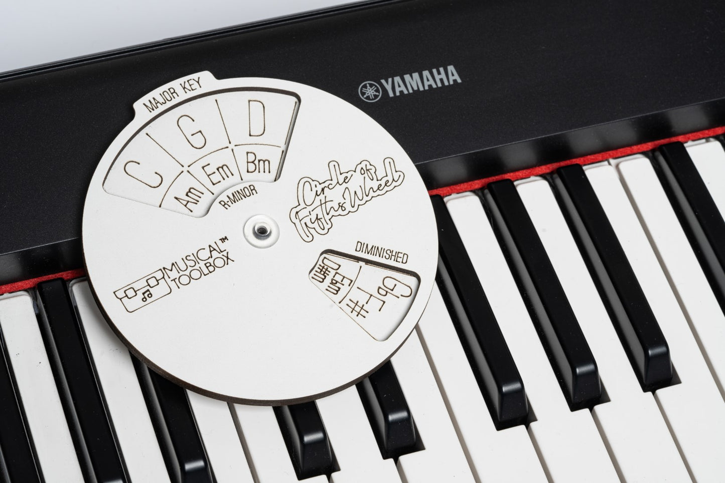 Circle of Fifths Wooden Wheel and Musical Educational Tool. Chord Wheel for Songwriters, Teachers and Musicians. Circle of 5ths Rugged and Functional for all ages.